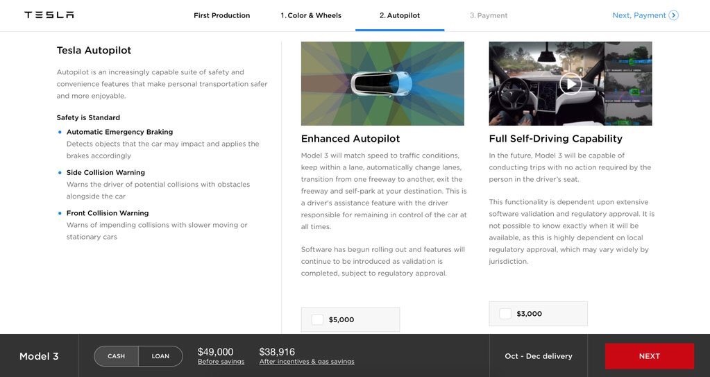 Tesla Model 3 Configurator