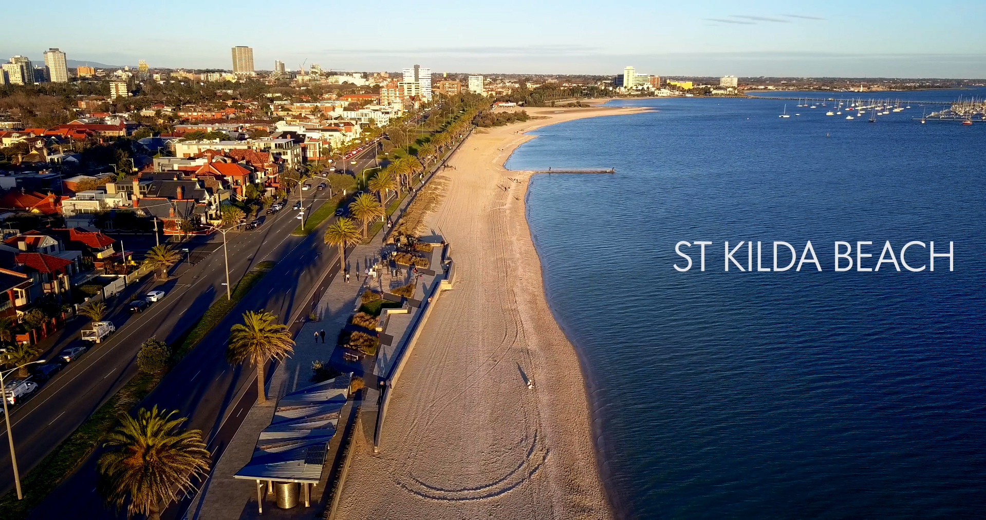 St Kilda Beach 4K Drone Footage ALEX SHOOLMAN
