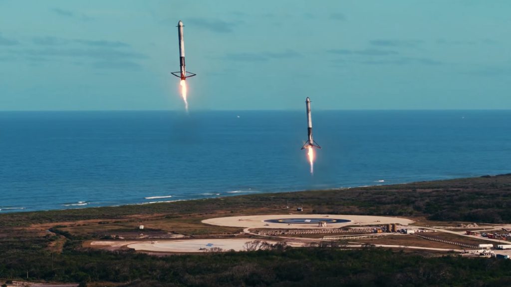 As A New Space Era Dawns, No One's Paying Attention 1 SpaceX Falcon Heavy Stage 1 Landing