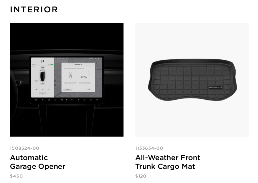 Tesla Model 3 Interior Accessories