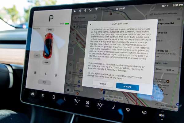 Tesla Model 3 Data Sharing