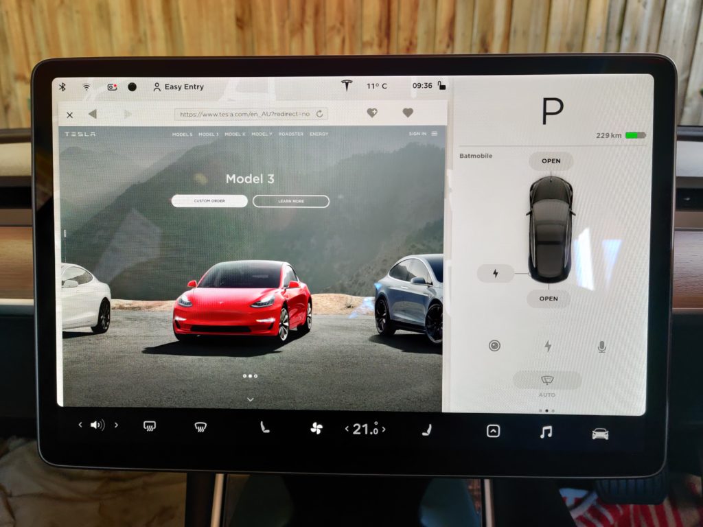 Tesla Model 3 Web Browser
