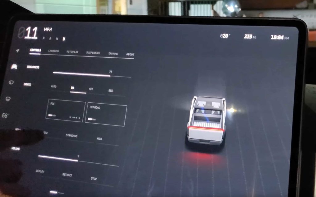 Tesla Cybertruck DÆrik Controls Screen