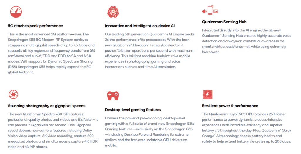 Snapdragon 865 Features