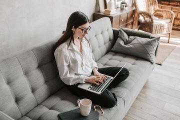 Woman Working On Laptop